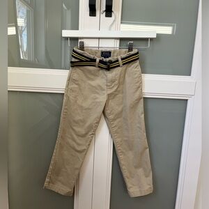 Polo by Ralph Lauren Kid’s Khaki Chinos with Striped Belt